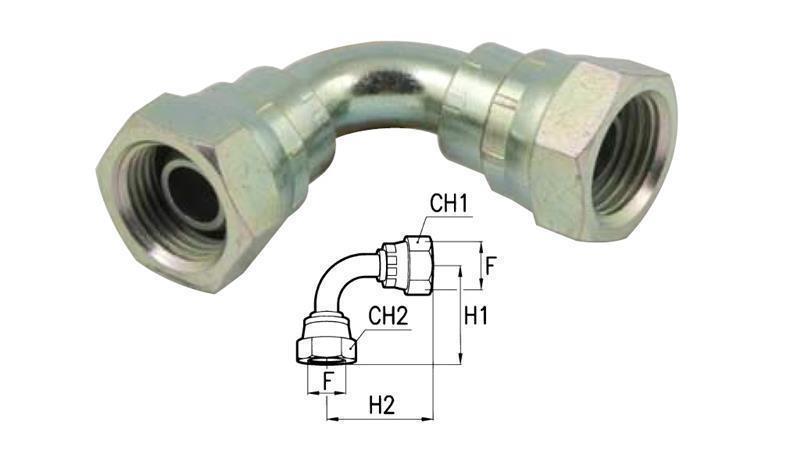 HYDRAULISK BEND 90° HUN-HUN M22x1.5