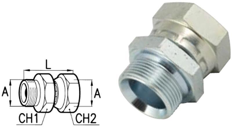 DADO GIREVOLE DOPPIO IDRAULICO M22x1.5