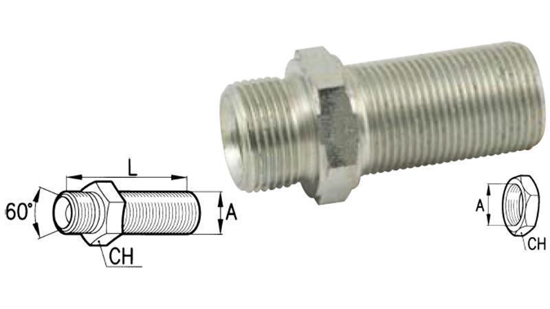 HYDRAULISK DOBBEL ALBUE BSP FORLENGET  3/4