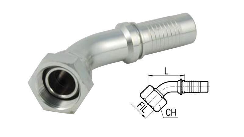 CONEXIÓN HIDRÁULICA DKOL 22 L CON CODO FEMENINO 45 DN19-M30X2