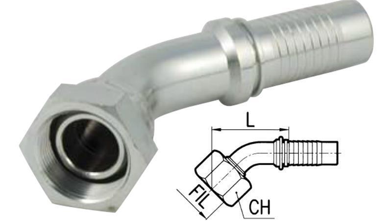 HYDRAULICKÉ PŘIPOJENÍ BSP ŽENSKÝ ELBOW 45° DN10-M22X1.5