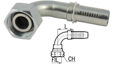 HYDRAULICKÉ PŘIPOJENÍ DKOS 14 S ŽENSKÝM LOKTEM 90* DN12-M22x1.5