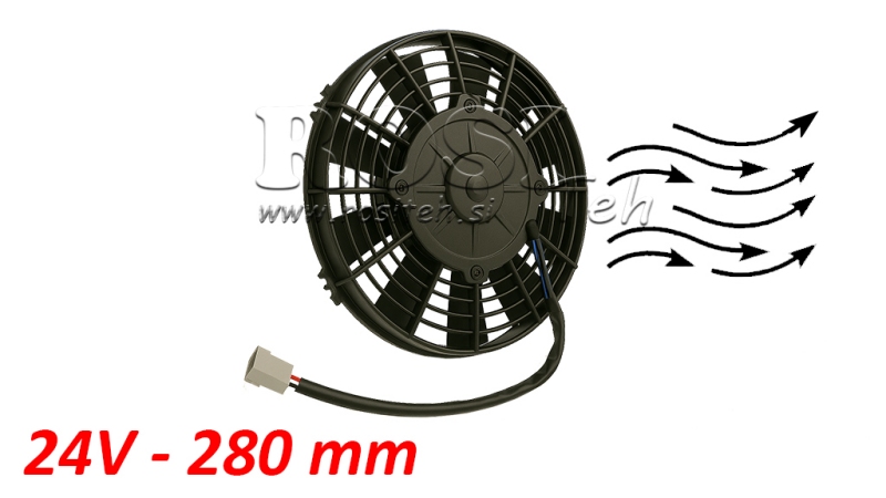 VENTILATOR AKSIJALNI 280mm VUČNI 24V