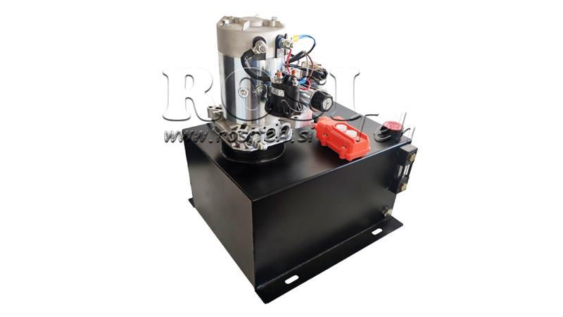 MINI HIDRAULIČKI AGREGAT 12V DC - 1.6kW = 2.1cc - 25 lit - dvostrana montaža (metal)