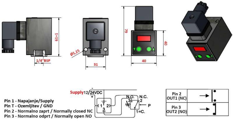 ELEKTRONSKI PREKIDAČ PRITISKA KLV55 0-200 BAR (MAX.500BAR)