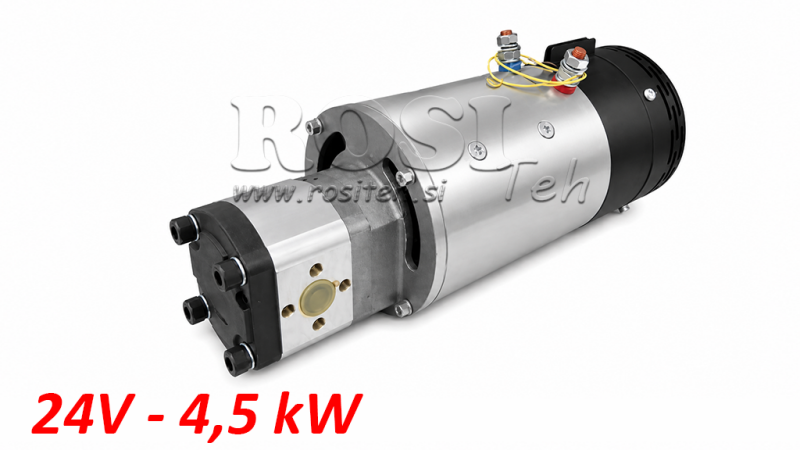 HIDRAULIČNI SKLOP PUMPE GR.2 + ELEKTRO MOTOR 24V - 4,5kW = 10cc - 20lit