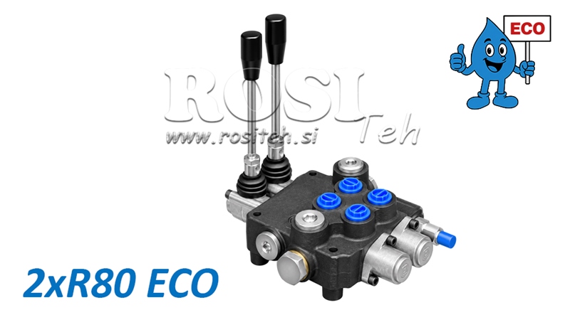 HIDRAULIČNI RUČNI VENTIL – RAZVODNIK S 2 SEKCIJE 2xR80 ECO