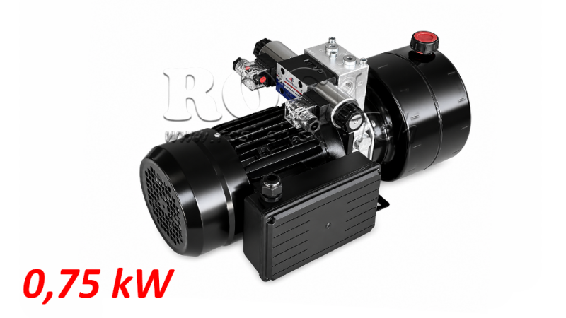 MINI HIDRAULIČNI AGREGAT 230V AC (0,75 kW) - 3,7 cc - 5,2 lit/min - tank 4 lit