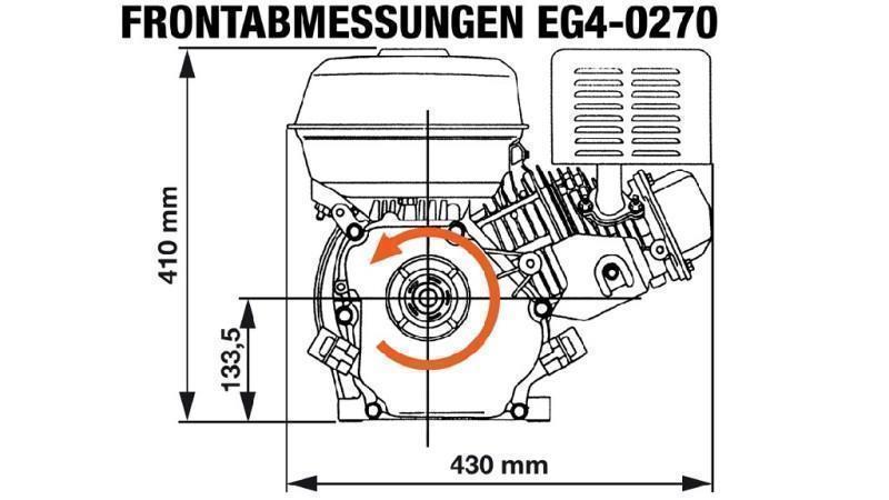 motor na benzin EG4-270cc-6.56kW-8.92HP-3,600 RPM-H-KW25x88.2-ručno pokretanje