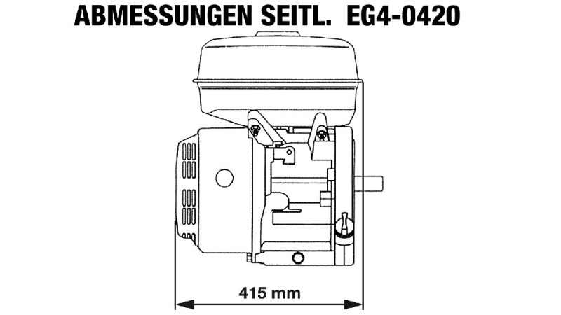 motor na benzin EG4-420cc-9.6kW-13.1HP-3,600 RPM-E-KW25x88.5-električni start