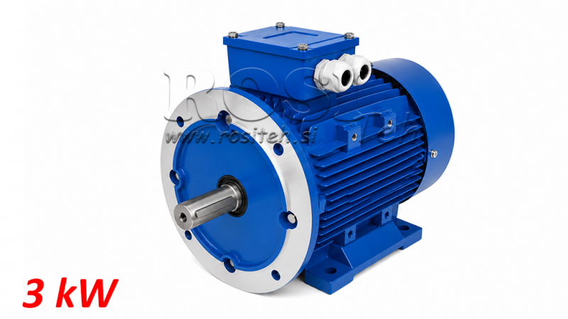 3kW-ELEKTRO MOTOR MS100L2-4_1420vrt 3Faz nogice+prirubnica-B3B5