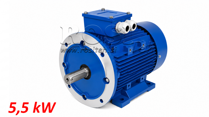 5,5kW-ELEKTRO MOTOR MS132S-4_1450vrt 3Faz nogice+prirubnica-B3B5