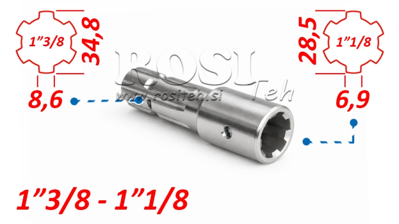 KARDANSKI ADAPTER OD 1-1/8 NA 1-3/8 (140 mm)