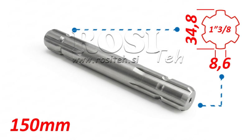 KARDANSKI ADAPTER 1-3/8 DVOSTRANI (150 mm)