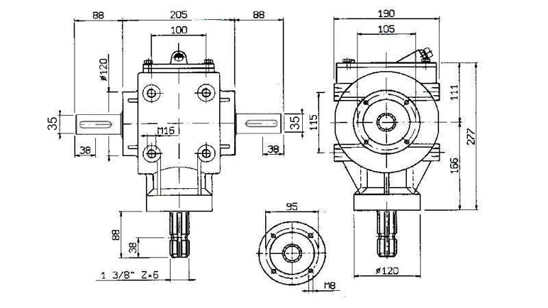 KUTNI REDUKTOR PTO-R11S 1:2 (48HP-35kW)