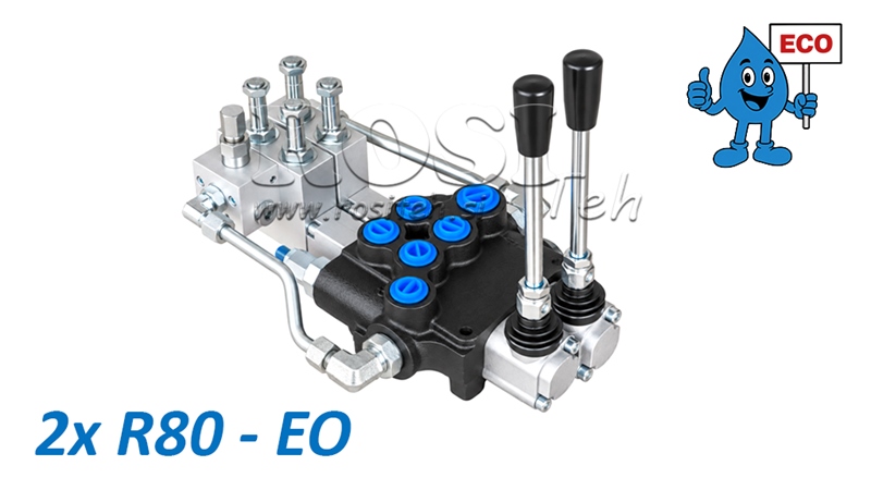HIDRAULIČNI ELEKTRO-RUČNI VENTIL (BEZ ZAVOJNICA) – RAZVODNIK S 2 SEKCIJE 2xR80-EO ECO