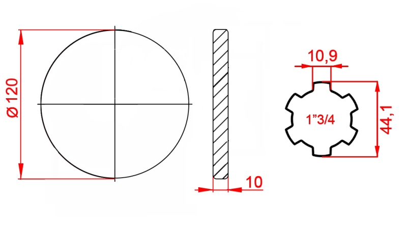 KARDANSKI ADAPTER S PRIRUBNICOM 1-3/4 (120 mm)