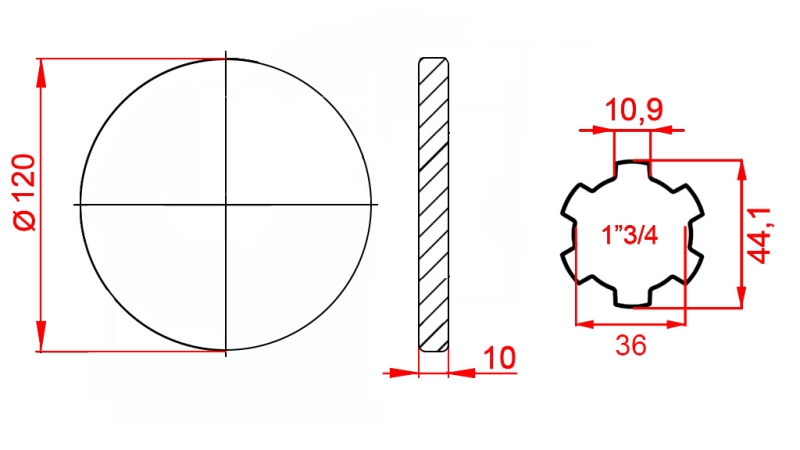 KARDANSKI ADAPTER S PRIRUBNICOM 1-3/4 (120 mm)