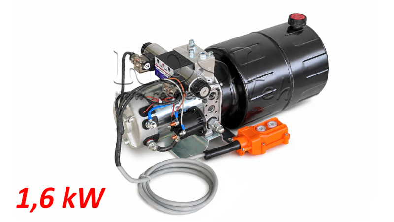 MINI HIDRAULIČNI AGREGAT 12V DC - 1,6kW = 2,1cc - 8 lit - dvosmjerni sklop (metlni)