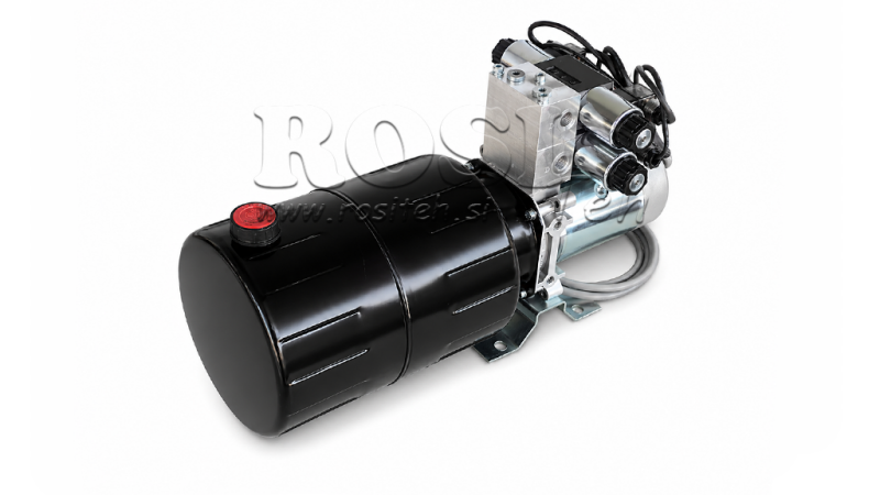 MINI HIDRAULIČNI AGREGAT 12V DC - 1,6kW = 2,1cc - 8 lit - 2x dvosmjerni sklop (kovinski)