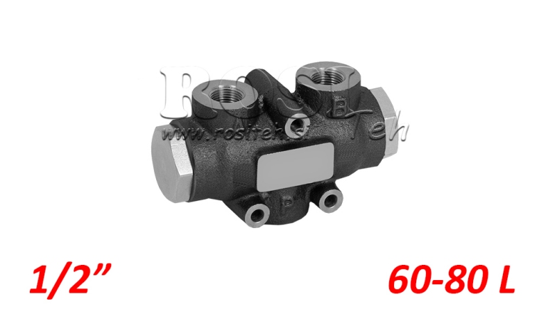 HIDRAULIČNI RAZVODNI VENTIL PROTOKA V01007 60 - 80 lit - 1/2 - 250 bar (max.300 bar) V-EQ50