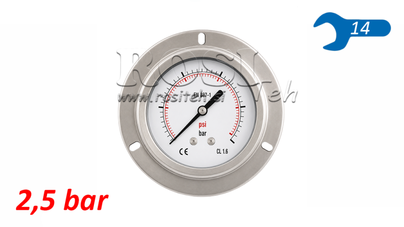 MANOMETAR DN63 REAR 0 - 2,5 BAR - 1/4