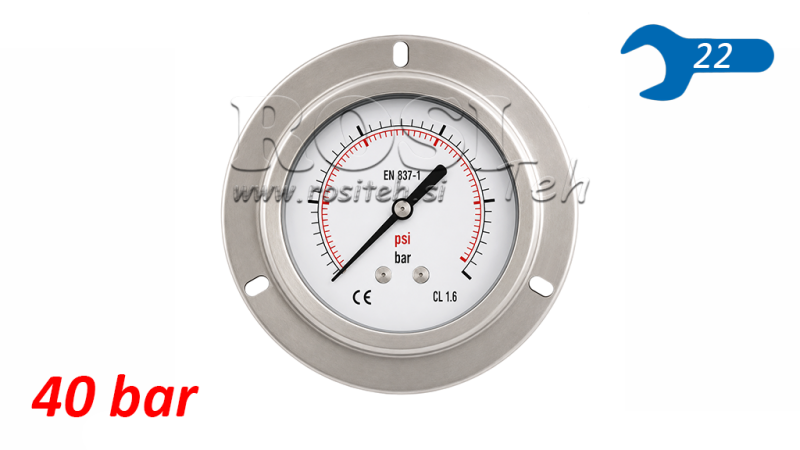MANOMETAR DN100 REAR 0 - 40 BAR - 1/2