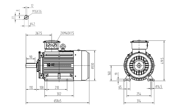 11kW-ELEKTRO MOTOR Y3 160M1-2_2930 okr 3Faz nogice-B3