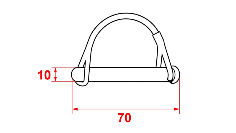 KOMPLET SIGURNOSTNIH SPONA POLUKRUŽNA fi 10/70 mm (5kom)