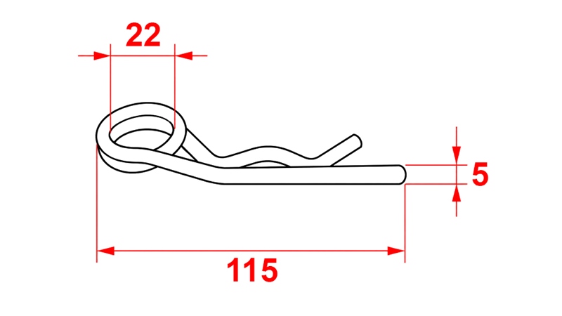KOMPLET SIGURNOSTNIH SPONA dupla fi 5 mm (5kom)