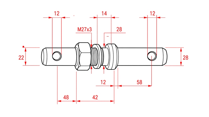 MONTAŽNI KLIN fi22/28mm SA NAVOJEM M27x3