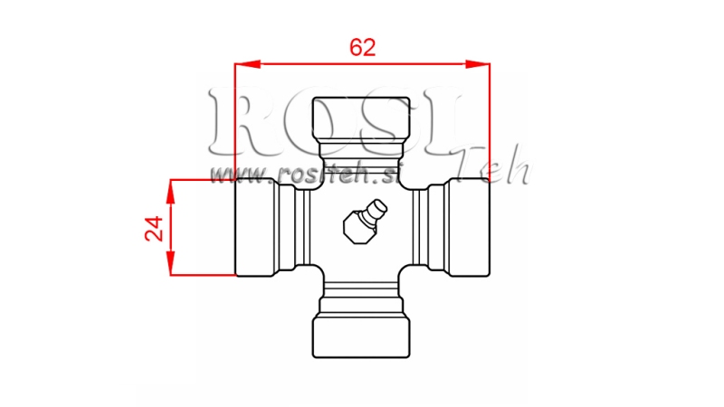 KRIŽNI ZGLOB F-24,00X62,00 ZA ECO KARDANSKU OSOVINU 790mm 35-60KS STANDARD