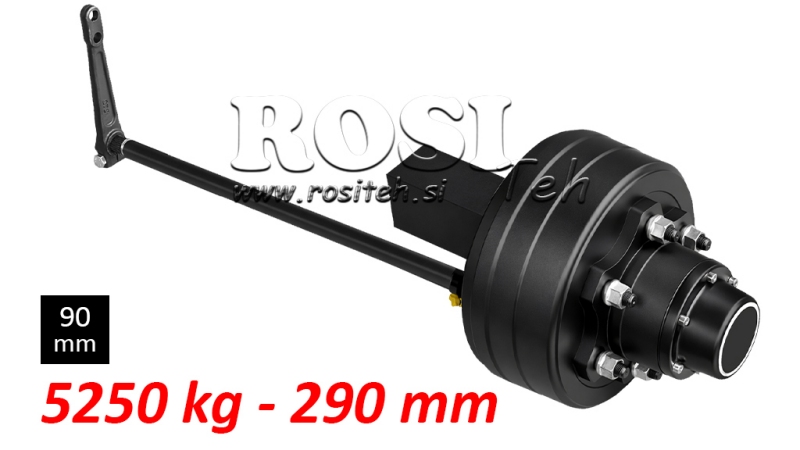 POLUOSOVINA S KOČNICAMA - 5250 kg (6 VIJAKA) - 290 mm