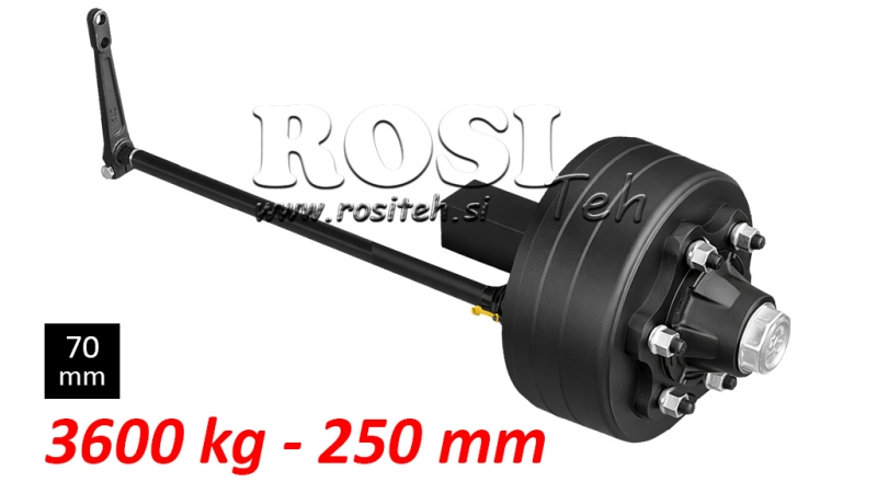 POLUOSOVINA S KOČNICAMA - 3600 kg (6 VIJAKA) - 250 mm