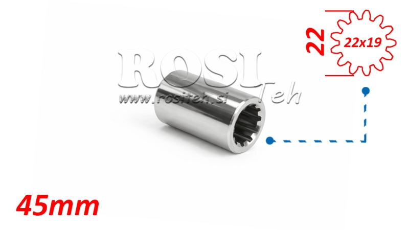 KARDANSKI ADAPTER ČAHURA 22x19 (13 ZUBA) (45 mm)
