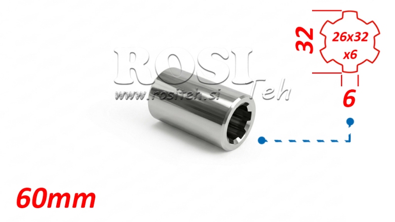 KARDANSKI ADAPTER ČAHURA 26x32x6 (6 ZUBA) (60 mm)