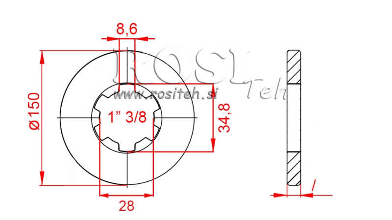 KARDANSKI ADAPTER S PRIRUBNICOM I KLINOM 1-3/4 (80 mm)