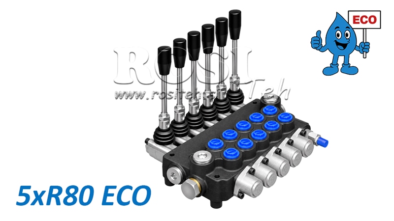HIDRAULIČNI RUČNI VENTIL – RAZVODNIK S 5 SEKCIJA 5xR80 ECO