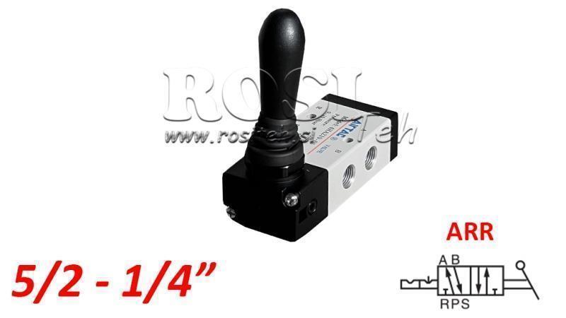 PNEUMATSKI RUČNI VENTIL 5/2 1/4 PRT-0852-ARR RUČNI POVRAT