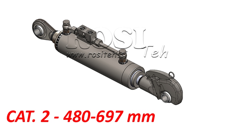 TELESKOPSKA HIDRAULIČNA POTEZNICA AUTOMATSKA - CAT. 2 (45-95 HP) - 480-697 mm (25,4 mm)