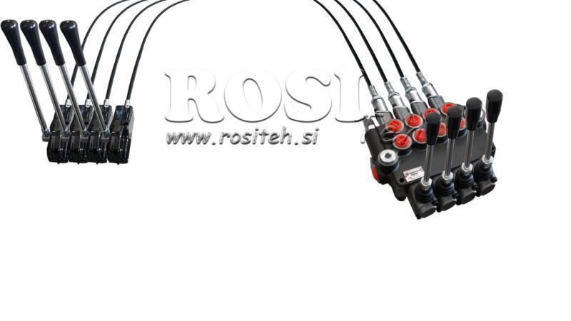 JOYSTICK DVOJNI POLUGA 2.5 m HIDRAULIČNI VENTIL 4xP40 litara.