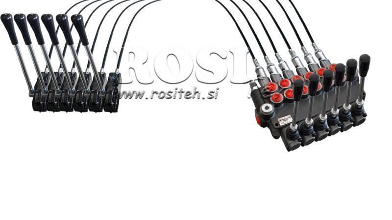 JOYSTICK DVOJNA DRŠKA 1 m HIDRAULIČNI VENTIL 6xP40 litara