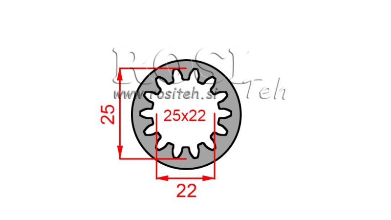 KARDANSKI ADAPTER ČAHURA 25X22 (14 ZUBA) (45mm