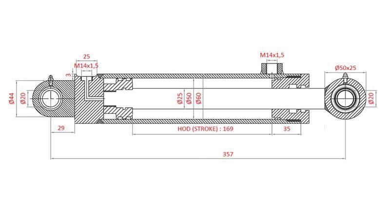 HIDRAULIČKI CILINDAR UPRAVLJANJA FIAT-NEW HOLLAND OEM-4997919, 4998944, 4998945, 5110840, 5125262