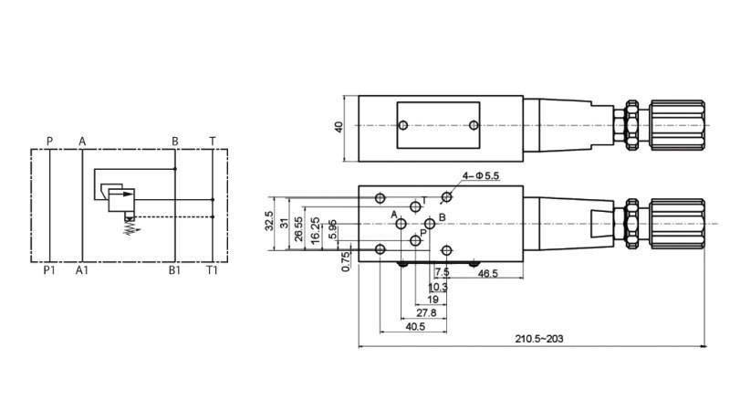 SIGURNOSNI VENTIL CETOP 3 (B) 15-315 BAR