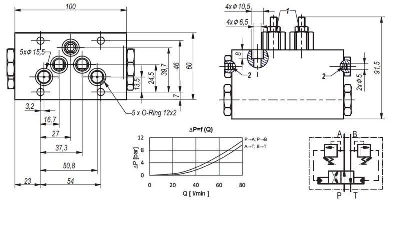 HIDRAULIČNI VENTIL ROTACIJSKI MEHANIČKI ZA HLEVSKE ČETKE CETOP5 4/2 RHA