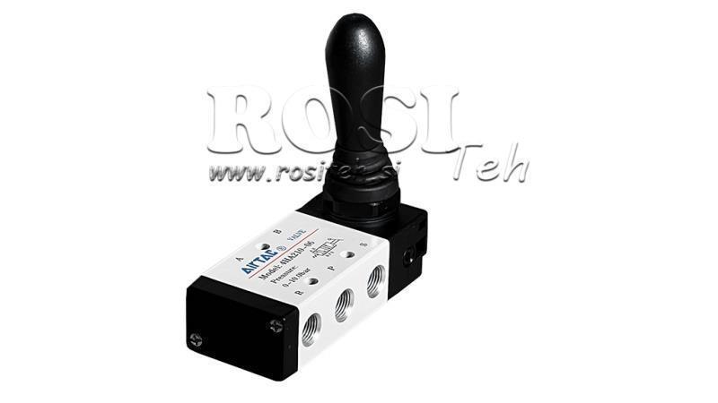 PNEUMATSKI RUČNI VENTIL 5/3 1/4 PRT-0853-CRV POVRATNI S OPRUGOM