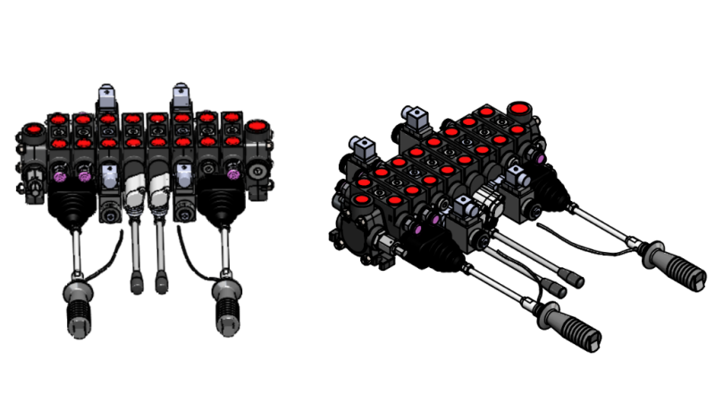 HIDRAULIČNI VENTIL HIAB 8xPC70 + 2x JOYSTICK 3 - ELEKTRIČNO UPRAVLJANJE 12V