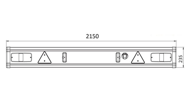 ODBOJNIK PRIKOLICE TÜV MODEL S SVJETLIMA 2150mm