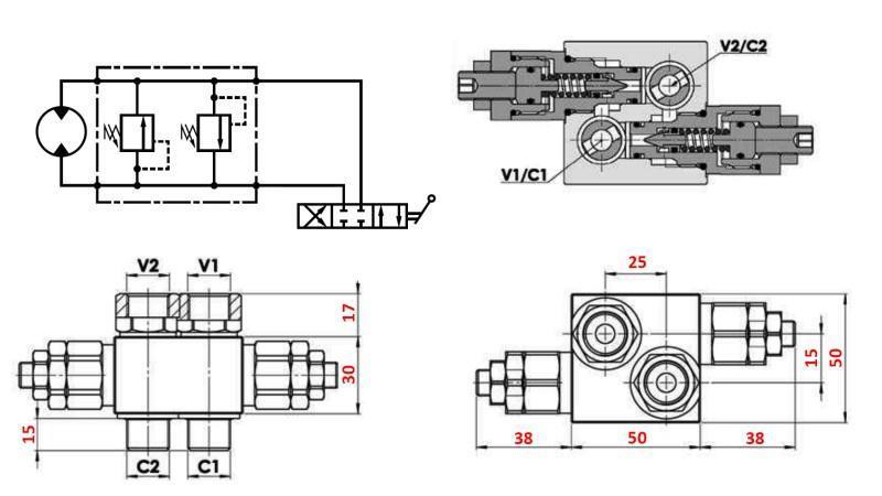 HIDRAULSKI REGULATOR PRITISKA 20-130 BAR ZA HIDROMOTOR MM